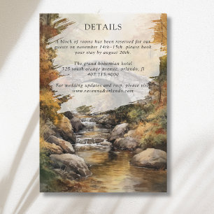 Herbst-Steinbrücke-Fluss-Herbst-Hochzeitsdetails Begleitkarte
