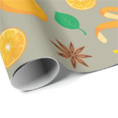 Herbst-Sternanis, Orangen Nahtloser Erntedank Geschenkpapier (Rolleneckpunkt)