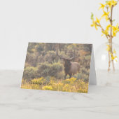 Herbst-Stier-Elch-kundenspezifisches Denken an Sie Karte (Gelbe Blume)
