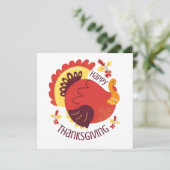 Herbst Stilisierte Sitzung Türkei Glückwunsch Than Karte (Stehend Vorderseite)