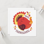 Herbst Stilisierte Sitzung Türkei Glückwunsch Than Karte (Vorderseite/Rückseite Beispiel)