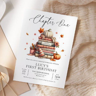 Herbst Storybook Erster Geburtstag Kapitel 1 Herbs Einladung