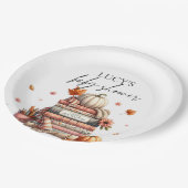 Herbst Storybook Neues Kapitel Herbst Babydusche Pappteller (Schrägansicht)