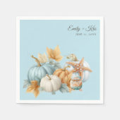 Herbst-Strand-Hochzeit Kürbis Serviette (Vorderseite)