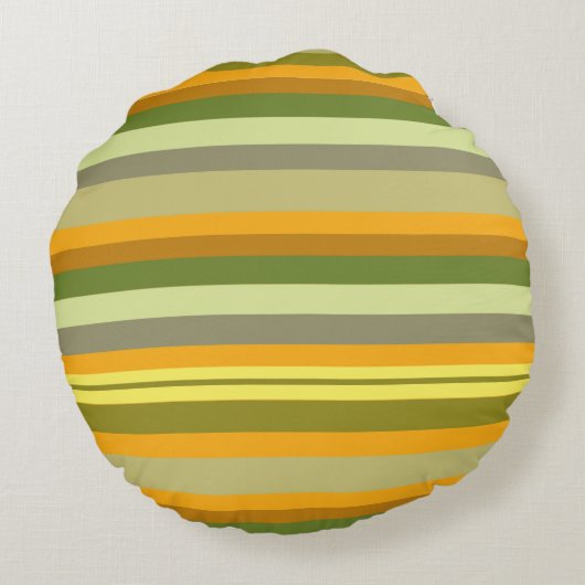 Herbst Streifen Rundkissen Rundes Kissen (Rückseite)
