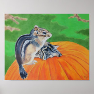 Herbst-Streifenhörnchen Poster