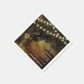 Herbst String Lights Oak Tree Wedding Napkins Serviette (Ecke)