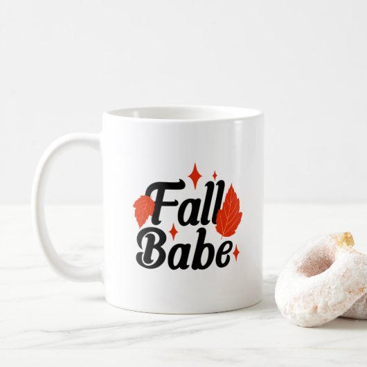 Herbst Stylish Fall Babe Print Kaffeetasse (Mit Donut)