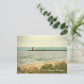 Herbst-Südhaven Michigan Leuchtturm Postkarte (Stehend Vorderseite)
