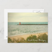 Herbst-Südhaven Michigan Leuchtturm Postkarte (Vorne/Hinten)