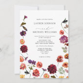 Herbst Summer Garden Burnt Orange Blume Hochzeit Einladung (Vorderseite)