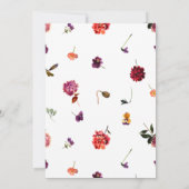 Herbst Summer Garden Burnt Orange Blume Hochzeit Einladung (Rückseite)