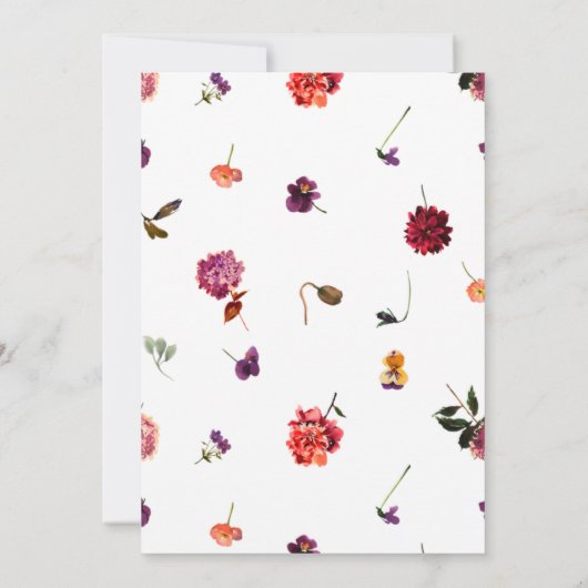 Herbst Summer Garden Burnt Orange Blume Hochzeit Einladung (Rückseite)