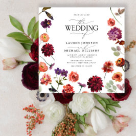 Herbst Summer Garden Burnt Orange Blume Hochzeit Einladung