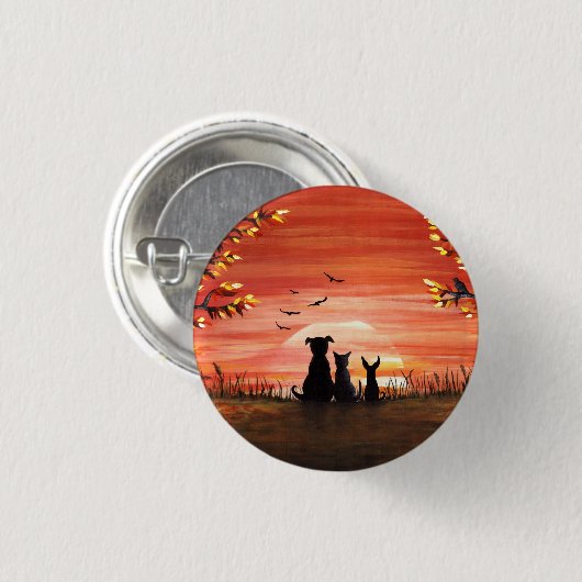 Herbst Sunset Button (Vorne & Hinten)