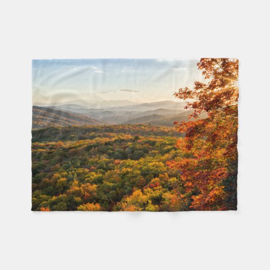 Herbst Sunset | North Carolina Fleecedecke (Vorderseite (Horizontal))