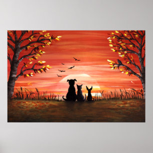 Herbst Sunset Poster