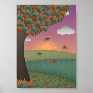 Herbst Sunset Poster