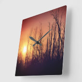 Herbst Sunset Quadratische Wanduhr (Winkel)