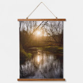 Herbst Sunset Wandteppich Mit Holzrahmen (Vorderseite)