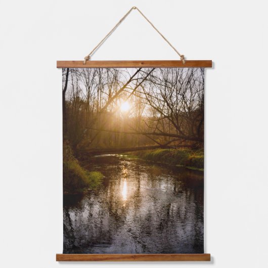 Herbst Sunset Wandteppich Mit Holzrahmen (Vorderseite)