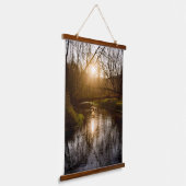 Herbst Sunset Wandteppich Mit Holzrahmen (Gewinkelt)