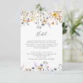 Herbst Sunshine Elegante Wildblume Hotel Begleitkarte (Stehend Vorderseite)