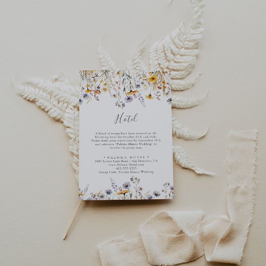 Herbst Sunshine Elegante Wildblume Hotel Begleitkarte