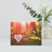 Herbst Sunshine Forest Herz Danke Postcard Postkarte (Stehend Vorderseite)