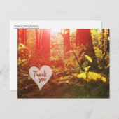 Herbst Sunshine Forest Herz Danke Postcard Postkarte (Vorne/Hinten)