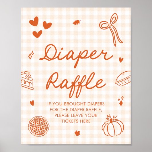 Herbst Süsse Pie Baby Dusche Windeln Raffle Game Poster (Vorne)