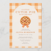 Herbst Süße Pie Bow Gingham Babyparty Einladung (Vorderseite)