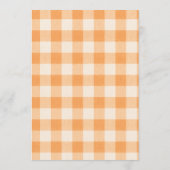Herbst Süße Pie Bow Gingham Babyparty Einladung (Rückseite)