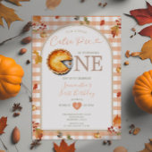 Herbst Süsse Pie Rustic Orange Gingham 1. Geburtst Einladung