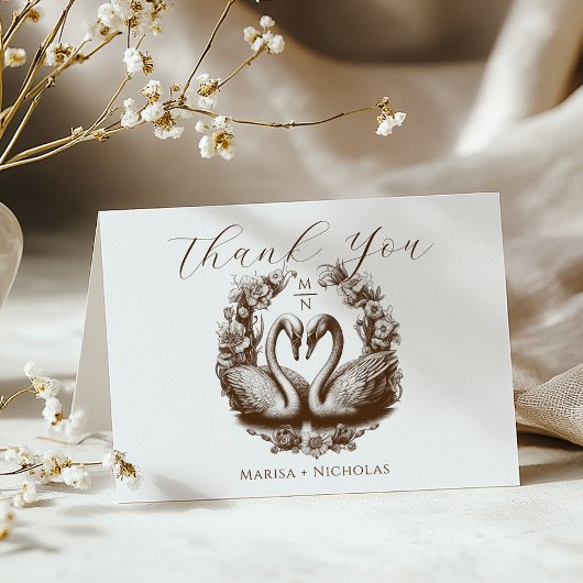 Herbst Swan Lake Wedding Dankeschön Karte