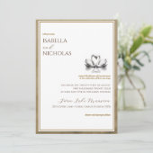 Herbst Swan Lake Wedite Einladung (Stehend Vorderseite)