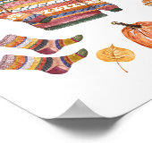 Herbst Sweater Wetter Wasserfarbe Herbst Poster (Ecke)