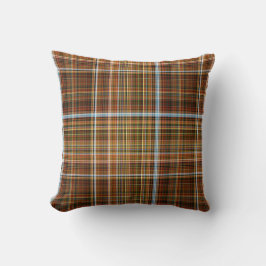 Herbst Sycamore Brown, Green und Blue Kariert Kissen