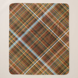 Herbst Sycamore Brown, Green und Blue Kariert Sherpadecke