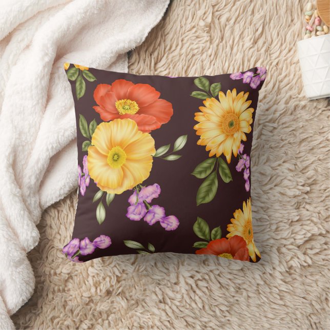 Herbst-Symphonie - Florales Design Kissen (Decke)