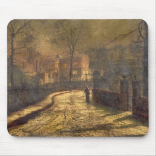 Herbst-Szene, Leeds, 1874 (Öl an Bord) Mousepad