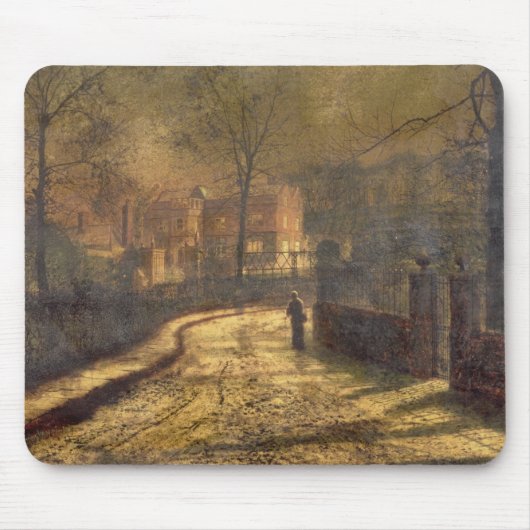 Herbst-Szene, Leeds, 1874 (Öl an Bord) Mousepad (Vorne)