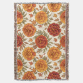 Herbst-Tagetes-Blumenmuster Decke (Vorderseite Vertikal)