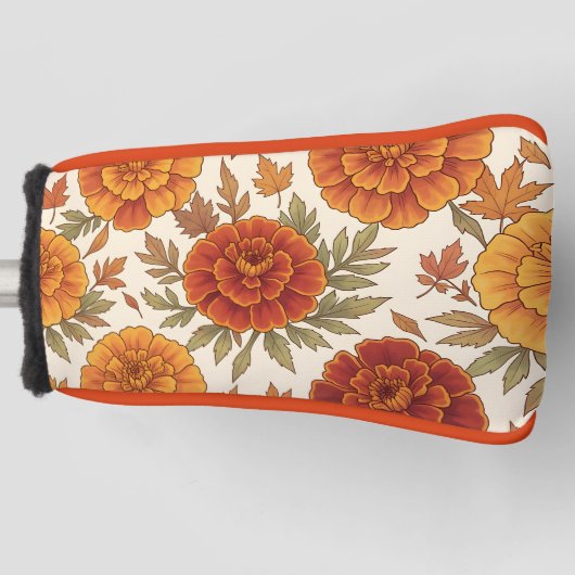 Herbst-Tagetes-Blumenmuster Golf Headcover (Vorderseite)