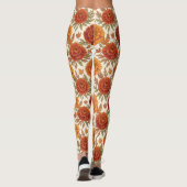 Herbst-Tagetes-Blumenmuster Leggings (Rückseite)