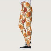 Herbst-Tagetes-Blumenmuster Leggings (Links)