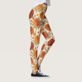 Herbst-Tagetes-Blumenmuster Leggings (Rechts)