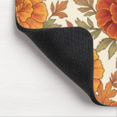 Herbst-Tagetes-Blumenmuster Mousepad (Ecke)
