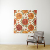 Herbst-Tagetes-Blumenmuster Wandteppich (Beispiel (Horizontal))