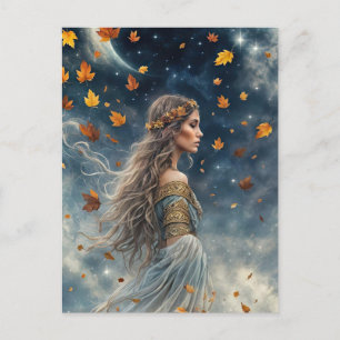 Herbst-Tagundnachtgleiche-Fantasy-Mystisch-Zauberh Feiertagspostkarte